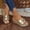 Gold, variant on Fnooota Women's Wedge Sandals, Slip On PU Non-slip Open Toe Summer Shoes Gold Size 9