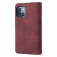 thumbnail image 3 of iPhone 13 Mini Wallet Case, Soft Leather Zipper Magnetic Buckle Horizontal Flip Cover with 5 Card Slots, Winered, 3 of 8