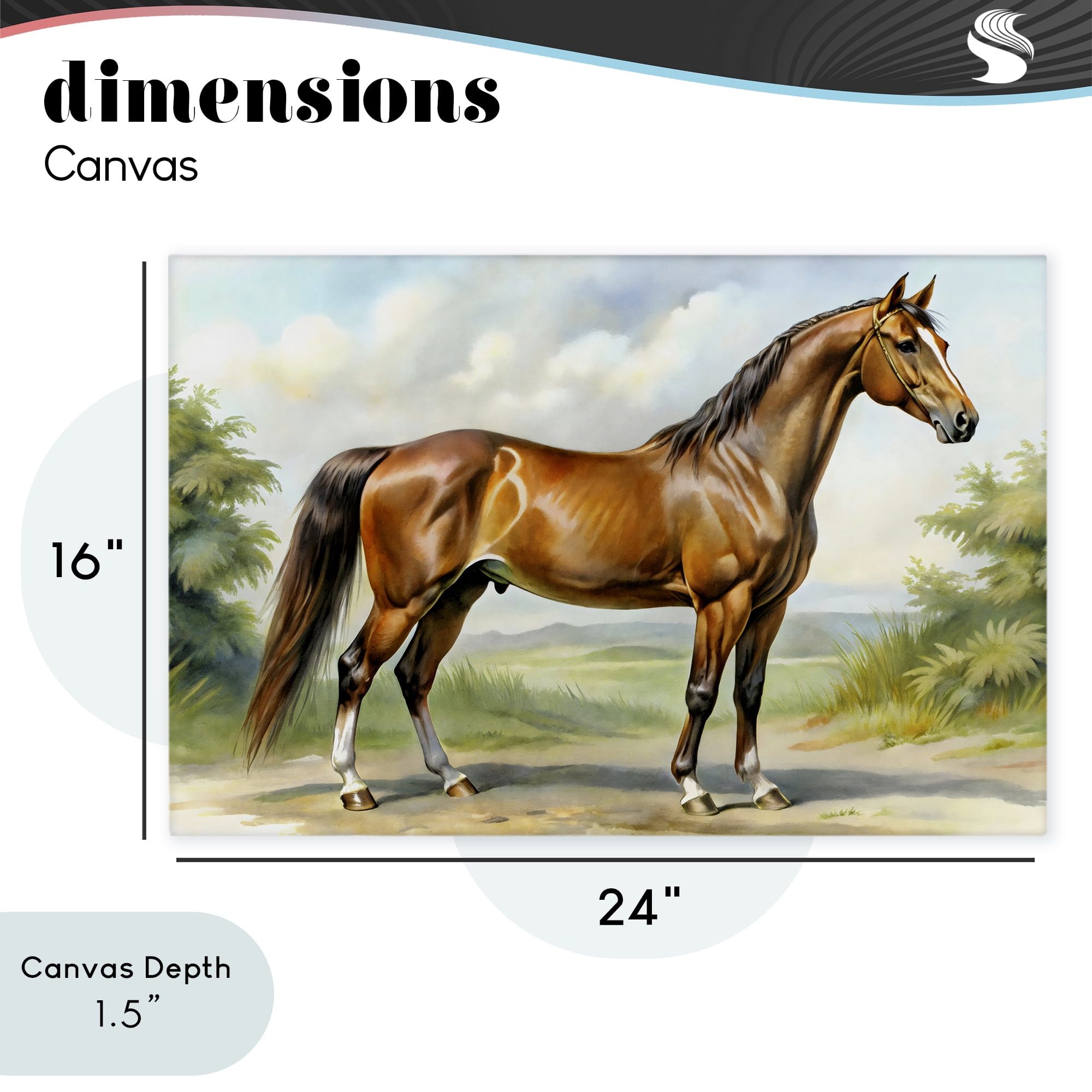 Stupell Industries Majestic Horse in Pastoral Landscape Canvas Wall Art, design by Creative Studio
