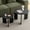 Black-stone patterned, variant on Round Nesting Coffee Tables Set of 2 for Living Room, Adjustable Height, HJhomeheart Mid Century Circle Side Tables for Bedroom Office Studio Apartment