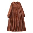 thumbnail image 2 of Ovzne Robes d'Été pour Femmes Robe Longue à Manches Longues Imprimée à Pois Robe d'Été Manches Longues Imprimée Liquidation, 2 of 7