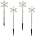thumbnail image 2 of Northlight Illuminated Snowflakes Christmas Pathway Markers - Clear Lights - 4ct - 8', 2 of 9