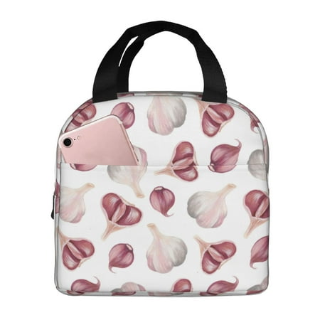 Insulated Lunch Bag for Women Men - funny garlic cloves Print Leakproof Cooler Lunch Box for Women Men  Lunch Tote Bags for Work School Picnic Travel