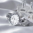 thumbnail image 2 of Blekon Women’s Faux Mother of Pearl Style Cuff Watch – 31mm Japanese Quartz, Hinged Bangle, 2 of 6