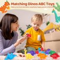 thumbnail image 3 of Tewiwap Abc Matching Dinos Alphabet Learning Toy Dinosaurios para niños pequeños Juguetes para niños 4-6 Montessori Juguetes de aprendizaje para 3 4 5 años Juguetes de motricidad fina (13 piezas de di, 3 of 5