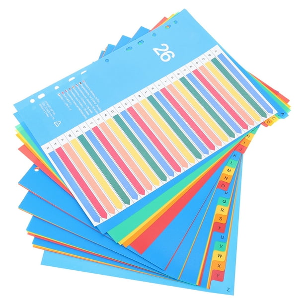 38 unids Indexos de plástico de hoja suelta de hoja suelta de la carpeta Pestañas separador separador