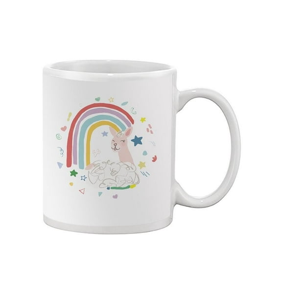 Rainbow Llama C Mug - June Erica Vess Designs,