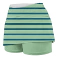 thumbnail image 6 of Skort Shorts Women, Striped Print High Waisted Golf Skirts with Pockets Athletic Casual Tennis Mini Skirt (XL, Green), 6 of 6