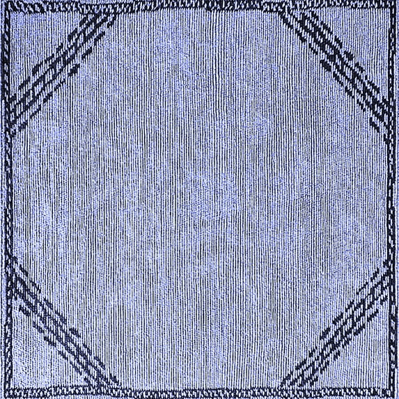Ahgly Company Indoor Square Oriental Blue Industrial Area Rugs, 3' Square