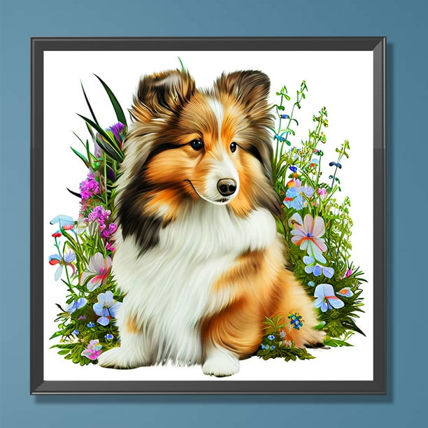 Cuadros Decorativos Kit de pintura de perro de taladro redondo completo DIY 5D artesanía de decoración del hogar (A7310) Wdftyju embutido en tela