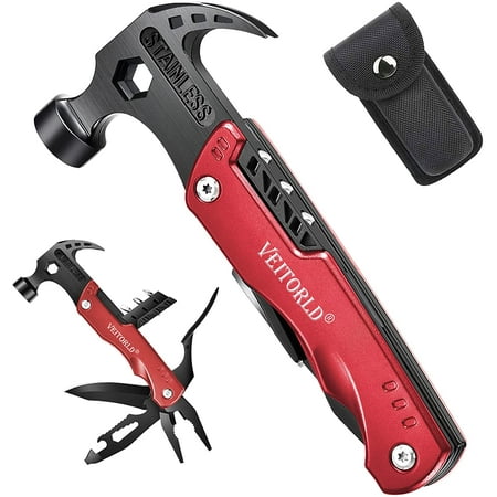 VEITORLD Survival Tools Hammer Multitool Stocking Stuffers for Men Cool Gadgets Mens Gifts for Christmas Unique Gifts for Men Dad Gifts for Men Who Have Everything Gifts for Him Grandpa Husband