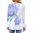 thumbnail image 3 of Viikei Womens Lightweight Crew Neck Long Sleeve Top,Women's Spring/Summer Floral Printed Round Neck Long Sleeve T-shirt White S, 3 of 7