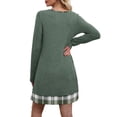 thumbnail image 3 of Fall winter Dresses for Women 2026 Long Sleeve Sweater Dress Color Block，Ribbed, Lightweight, Fall winter Clothing, Loose Fit,Green,XL, 3 of 3