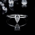 thumbnail image 3 of 1 Carat Pear Cut Moissanite Solitaire Ring, Anniversary Birthday gift for her, Plain Band Ring In 925 Sterling Silver, 3 of 6