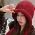 thumbnail image 6 of Wuphunn Knit Warm Winter Beanie, Ear Flap Headwear for Adults Red One Size, 6 of 7
