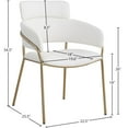 thumbnail image 3 of Meridian Furniture Yara Cream Vegan Leather Dining Chair (Set of 2), 3 of 6