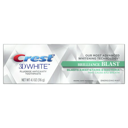 Crest 3D White Brilliance Blast Whitening Toothpaste, Energizing Mint, 4.1