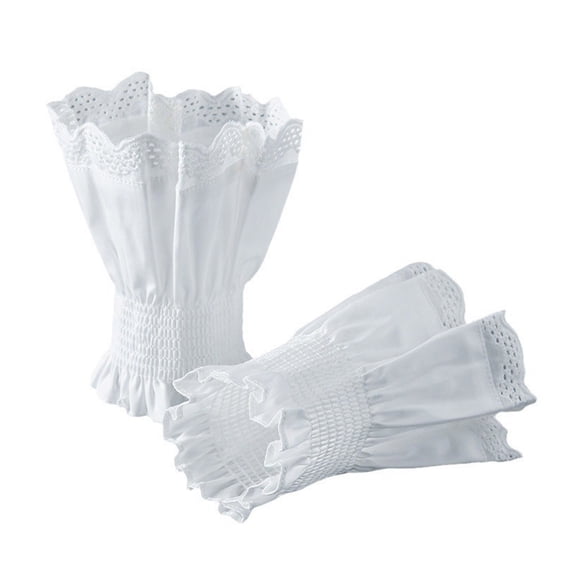 Elaborate Detachable Sleeves Cuffs White Women Lace Wedding Flounces Ruffled Paired Wrist Warmer Ruffled for Sweater