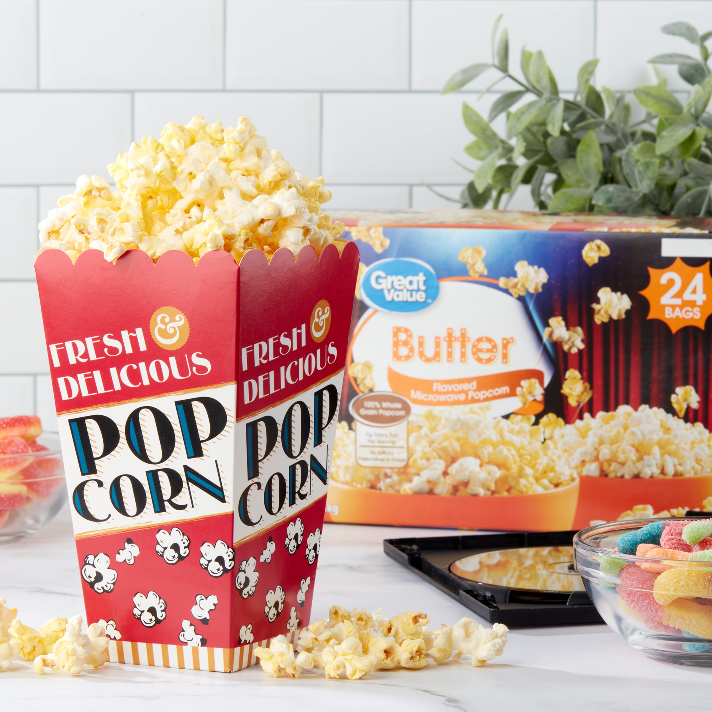 Great Value Butter Microwave Popcorn, 2.4 oz, 24 Count
