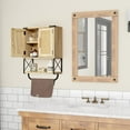 thumbnail image 3 of Farmhouse Rustic Medicine Cabinet with Two Barn Door, Boho Wood Wall Mounted Storage Cabinet with Adjustable Shelf and Towel Bar, 3-Tier Cabinet for Bathroom, Living Room(Rattan), 3 of 8