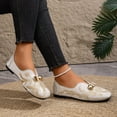 thumbnail image 4 of WLOELOEW Metal Decorated Embroidered Loafers For Women Low Heel Casual Flat Shoes Spring Summer All Match Versatile Style Plus Size Us 7.5, 4 of 9