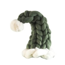 Christmas Santa/Elf Hat Tree Topper,Chunky Hand-Knitted Santa Hat,Handmade Christmas Hat,Super Soft Yarn Warm Chunky Knit Beanie Santa Hat,Long Tail Knit Santa Hat