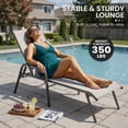 thumbnail image 2 of Crestlive Products Adjustable Steel Chaise Lounge Chair, 5‑Position Recliner with Rust-Resistant Frame (4PCS Beige), 2 of 10