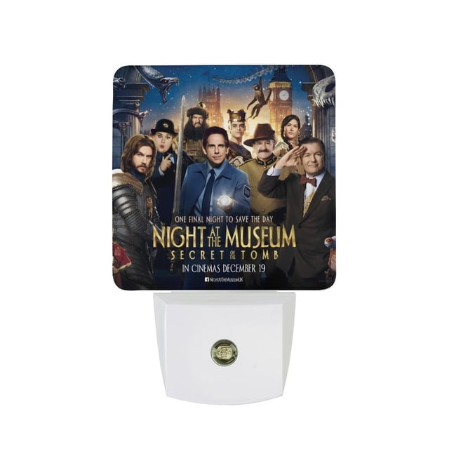 Una Noche en el Museo Luz nocturna LED con sensor de anochecer a amanecer para dormitorio, baño, pasillo, escaleras - Lámpara LED nocturna de enchufe, 0.5W - 1 pieza