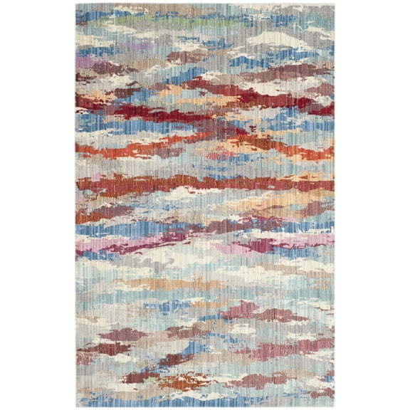 SAFAVIEH Valencia Natalie Abstract Polyester Area Rug, Multi, 4' x 6'