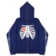 thumbnail image 2 of Sudadera con esternón oscura Y2K europea y americana, sudaderas con capucha para hombres y mujeres, pareja gótica, sudadera con cremallera larga de gran tamaño Harajuku, 2 of 5