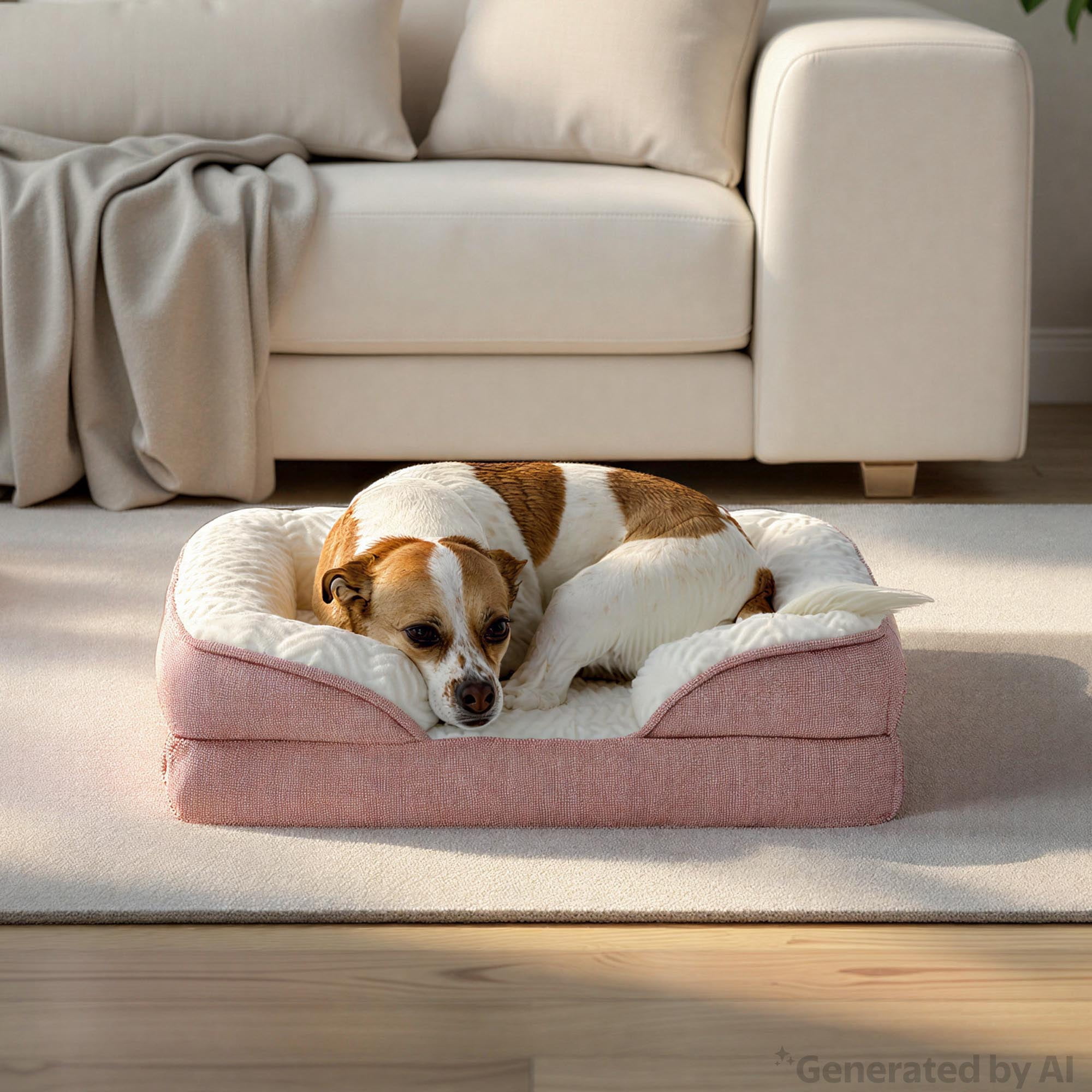 Vibrant Life Extra Small Orthopedic Bolster Dog Bed, Pink, 15" x 20"