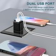 thumbnail image 2 of Cargador de Pared USB REKNA de Doble Puerto 110V Carga Rápida, 2 of 7