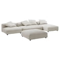 thumbnail image 6 of Modway Solace 4PC Modular Corduroy Upholstery Sectional Sofa w/Ottoman in Almond, 6 of 10