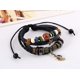 thumbnail image 5 of Pulsera de cuero premium [trenza] para hombres en negro y marrón, gran idea de regalo para hombres-2 piezas, 5 of 5