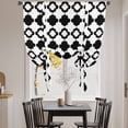 thumbnail image 3 of Bohemia Balloon Curtains for Windows, Bedroom Curtains 54 Inch Length, Retro Abstract Geometric Pattern Boho Black Tie Up Curtains Panels Thermal Insulated Bathroom Curtains Window 42"x54", 3 of 8