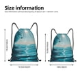 thumbnail image 2 of Xecao Turquoise Ocean Reflection Pattern Sports Drawstring Backpack - String Swim Gym Bag with Wet Proof Pocket for Women&Men-Small, 2 of 6