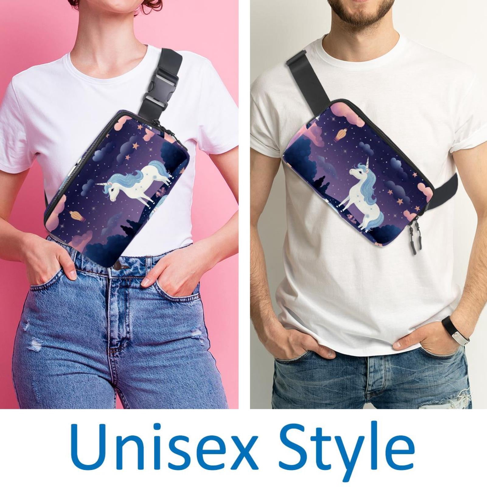 Star Unicorns Lightweight Adjustable Running Belt with Extension Strap - Unisex Fanny Pack Belt Bag
