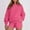 02 Hot Pink, variant on Fewfanhot 2 Piece Sets for Women Sweatsuit Casual Long Sleeve Pullover and Shorts Sets Travel Tracksuit