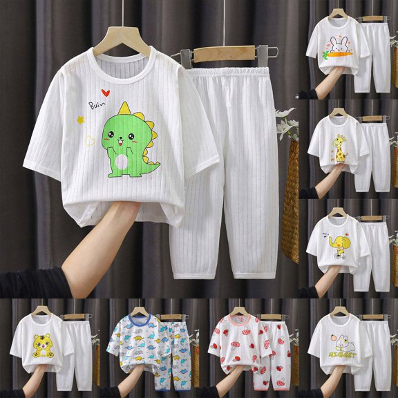Girls and Boys Pajamas Sets 2 Piece Long Sleeve Sleepwear Cute Set for Fall Winter 6 12 24 Months 1T 2T 3T 4T 5T 6T Children Coffee,3-4 Years