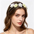 thumbnail image 3 of UNLLLL Silk Floral Headband, Ladies Flower Hair Hoop with Small Gesang and Rose, Soft Breathable Fabric Hairband, for Wedding Photography Party Travel Accessories (White), 3 of 6