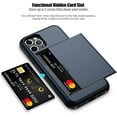 thumbnail image 2 of iPhone 11 Pro Case with Card Holder,Heavy Duty Protective Dual Layer Shockproof Hidden Card Slot Slim Wallet Case for iPhone 11 Pro for Men&Women(Blue), 2 of 14