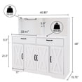 thumbnail image 2 of Walsport 47'' Coffee Bar Cabinet - Farmhouse Sideboard Buffet Cabinet with Storage - Kitchen Pantry Storage Cabinet with Doors and Shelves for Dining Room, Living Room, Kitchen (White)), 2 of 7