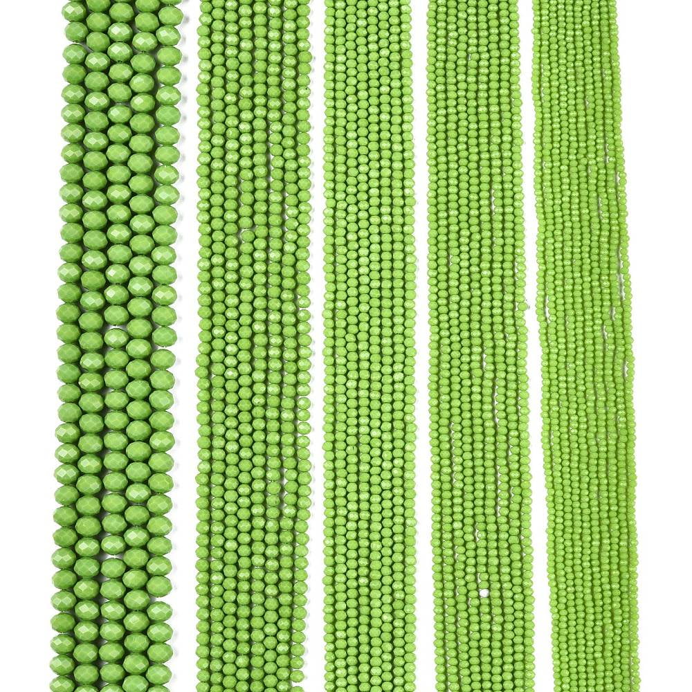 Opaque Solid Color Imitation Jade Glass Beads Strands Faceted Rondelle Yellow Green 8x6mm Hole: 1mm 60~62pcs/strand 39~40cm