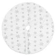 thumbnail image 1 of 35.4in Christmas Tree Skirt Round Shape Soft Comfortable White Christmas Tree Stand Mat for Home Store Silver, 1 of 10