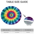 thumbnail image 6 of Colorful Tie Dye Mandala Pattern Round Fitted Tablecloth with Elastic Edge,Dining Table Cover Waterproof,Outdoor Round Tablecloth for Camping,Dining,Indoor and Outdoor, 6 of 7
