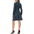 thumbnail image 3 of INSPIRE CHIC Tie Waist Contrast Plaid Shirt Dress Green XL, 3 of 6