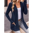 thumbnail image 3 of Weardear Women's Open Front Long Shawl Cardigan with Pockets Lightweight Knit Soft Sweater Coat Outwear, 3 of 9