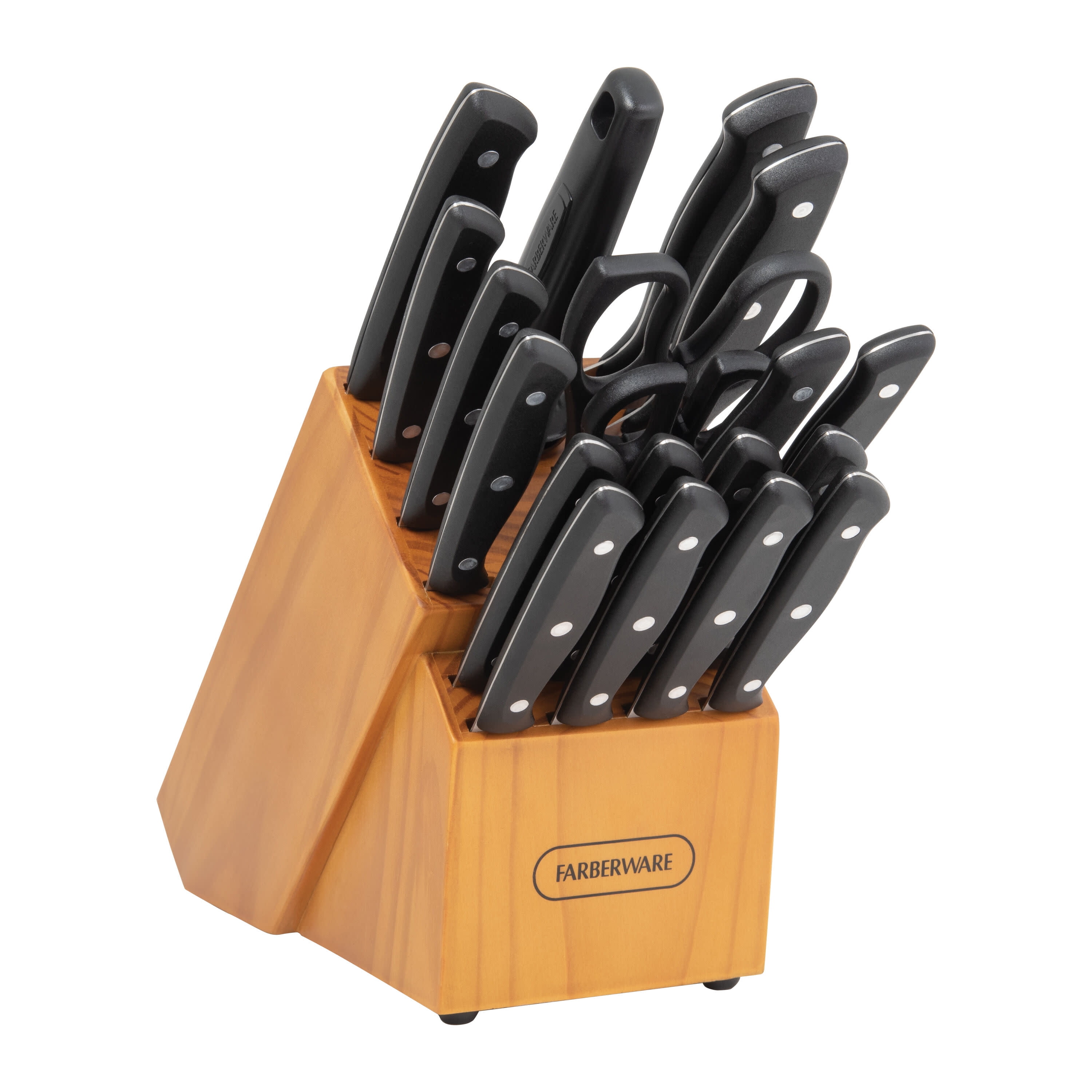 Farberware Stamped 20-Piece Triple Rivet Kitchen Knife Block Set