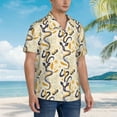 thumbnail image 3 of Fuzoiu Snake And Floral Print Hawaiian Shirt for Men, Summer Beach Casual Short Sleeve Button Down Shirts, Men’s Beach Summer Shirts with Pocket,X-Large, 3 of 7