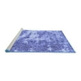 thumbnail image 2 of Ahgly Company Machine Washable Indoor Square Abstract Blue Modern Area Rugs, 6' Square, 2 of 4